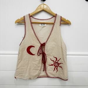 Women’s Indi Luxe By Indiakah Embroidered Boho Vest Top S
